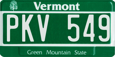 VT license plate PKV549