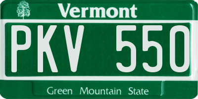 VT license plate PKV550