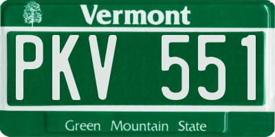 VT license plate PKV551