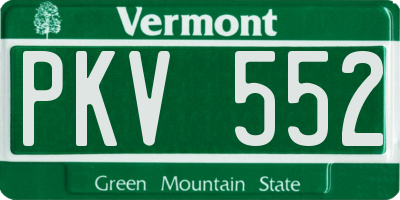 VT license plate PKV552