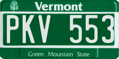 VT license plate PKV553
