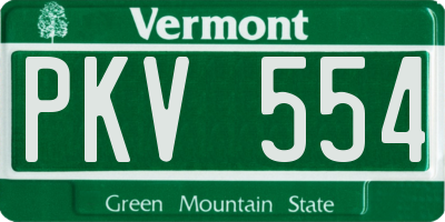 VT license plate PKV554