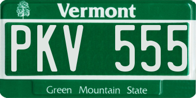 VT license plate PKV555