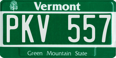 VT license plate PKV557