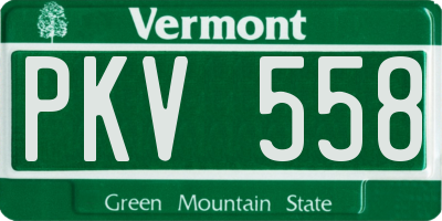 VT license plate PKV558
