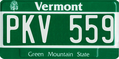 VT license plate PKV559