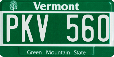 VT license plate PKV560