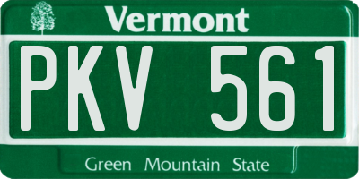 VT license plate PKV561