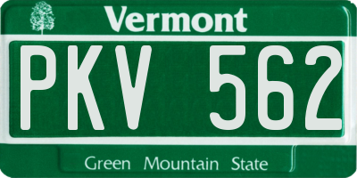 VT license plate PKV562