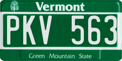 VT license plate PKV563