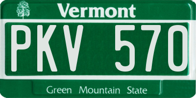 VT license plate PKV570