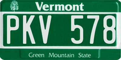 VT license plate PKV578