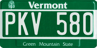 VT license plate PKV580