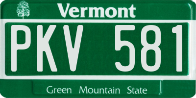 VT license plate PKV581
