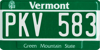 VT license plate PKV583