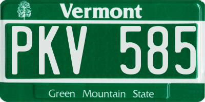 VT license plate PKV585