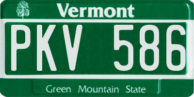VT license plate PKV586