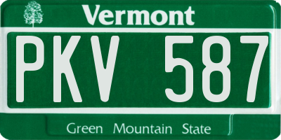 VT license plate PKV587