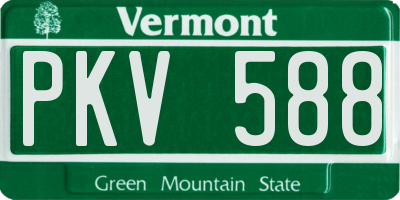 VT license plate PKV588