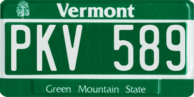 VT license plate PKV589