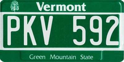 VT license plate PKV592