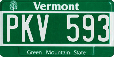 VT license plate PKV593