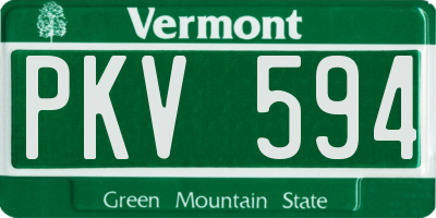 VT license plate PKV594