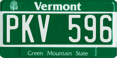 VT license plate PKV596