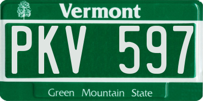 VT license plate PKV597