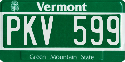 VT license plate PKV599