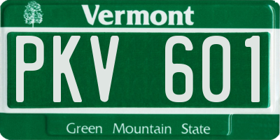 VT license plate PKV601