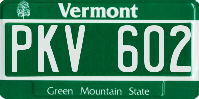 VT license plate PKV602