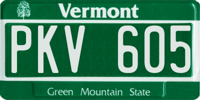 VT license plate PKV605