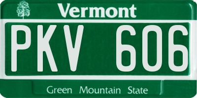 VT license plate PKV606