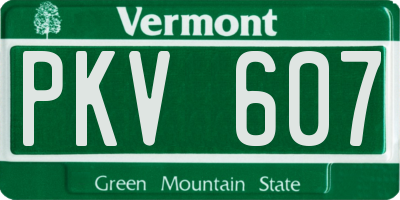 VT license plate PKV607