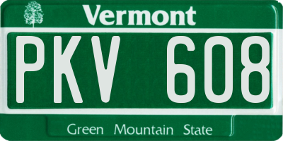 VT license plate PKV608