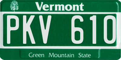 VT license plate PKV610