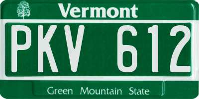VT license plate PKV612