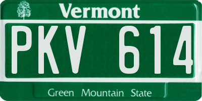VT license plate PKV614