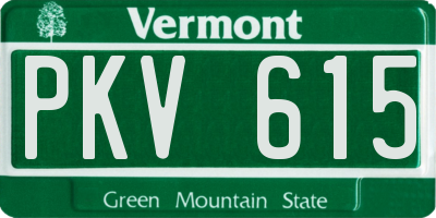 VT license plate PKV615