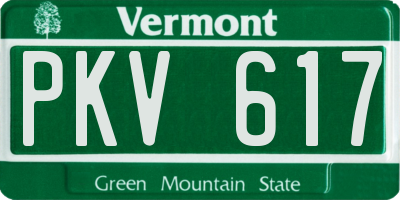 VT license plate PKV617