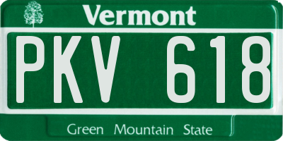 VT license plate PKV618