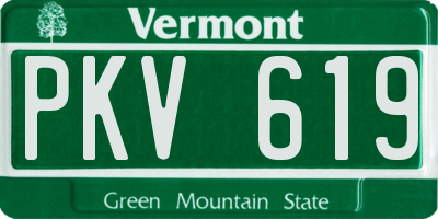 VT license plate PKV619