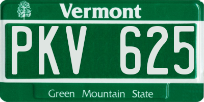 VT license plate PKV625