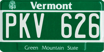 VT license plate PKV626