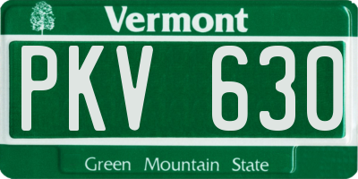 VT license plate PKV630
