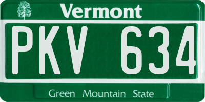 VT license plate PKV634