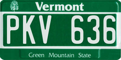 VT license plate PKV636