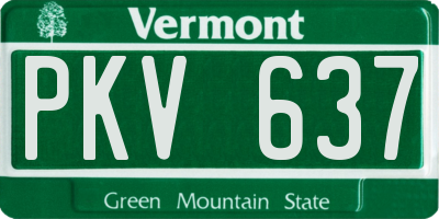 VT license plate PKV637