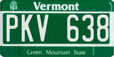 VT license plate PKV638